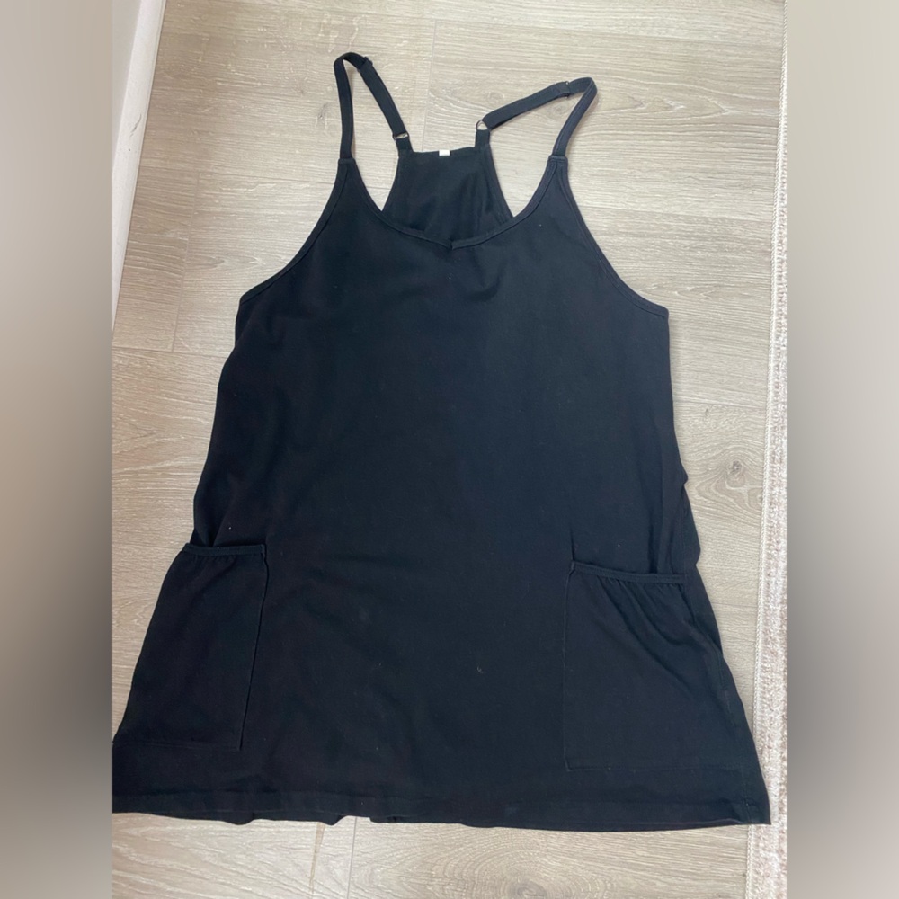 Black athletic dress with built in romper